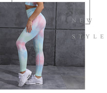 Load image into Gallery viewer, 2pcs Tie Dye Seamless High Waist Yoga Matching Set
