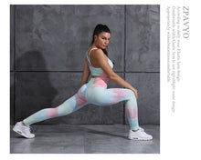 Load image into Gallery viewer, 2pcs Tie Dye Seamless High Waist Yoga Matching Set
