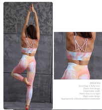 Load image into Gallery viewer, 2pcs Tie Dye Seamless High Waist Yoga Matching Set
