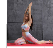 Load image into Gallery viewer, 2pcs Tie Dye Seamless High Waist Yoga Matching Set
