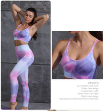 Load image into Gallery viewer, 2pcs Tie Dye Seamless High Waist Yoga Matching Set
