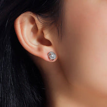 Load image into Gallery viewer, &#39;Love Circle&#39; Rose Gold Stud Earrings
