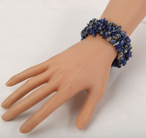 Chunky Stretch Cuff Bracelet - Lapis Lazuli