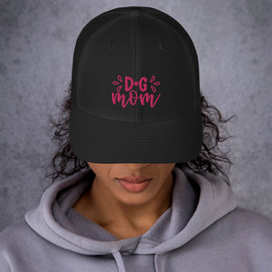 ‘Dog Mom Paw Print In Pink Font’ Trucker Cap