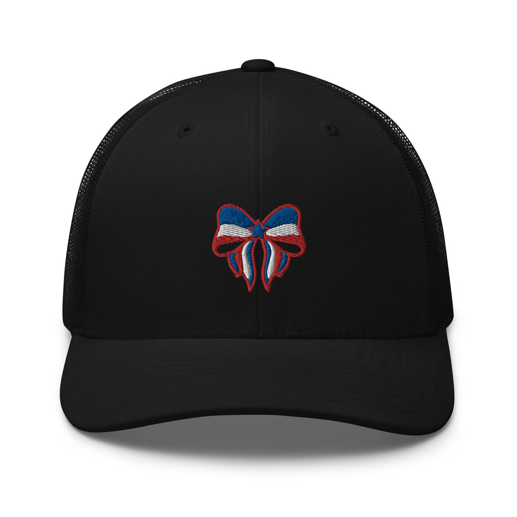 'Red, White, & Blue Bow' Trucker Cap