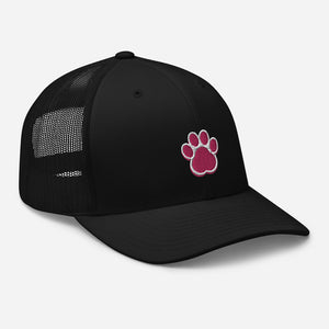 ‘Large Pink Pet Paw Print’ Trucker Cap