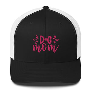 ‘Dog Mom Paw Print In Pink Font’ Trucker Cap