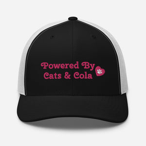 'Powered By Cats & Cola Paw Print' Trucker Cap