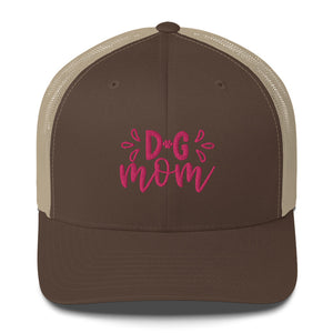 ‘Dog Mom Paw Print In Pink Font’ Trucker Cap