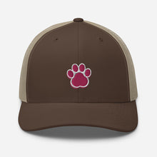 Load image into Gallery viewer, ‘Large Pink Pet Paw Print’ Trucker Cap
