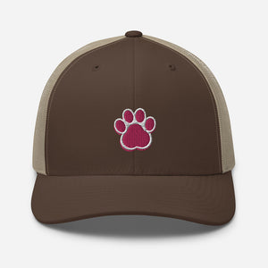 ‘Large Pink Pet Paw Print’ Trucker Cap