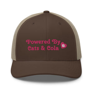 'Powered By Cats & Cola Paw Print' Trucker Cap