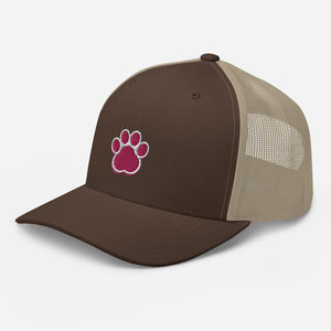 ‘Large Pink Pet Paw Print’ Trucker Cap