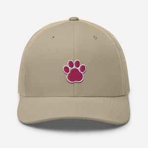 ‘Large Pink Pet Paw Print’ Trucker Cap