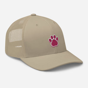 ‘Large Pink Pet Paw Print’ Trucker Cap