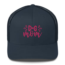 Load image into Gallery viewer, ‘Dog Mom Paw Print In Pink Font’ Trucker Cap
