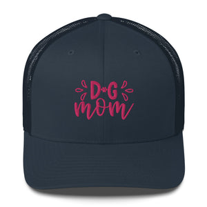 ‘Dog Mom Paw Print In Pink Font’ Trucker Cap