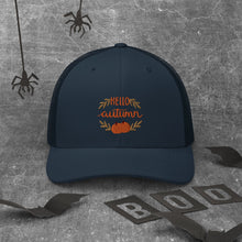 Load image into Gallery viewer, &#39;Hello Autumn Pumpkin&#39; Trucker Cap
