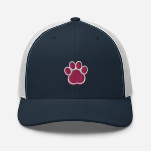 ‘Large Pink Pet Paw Print’ Trucker Cap