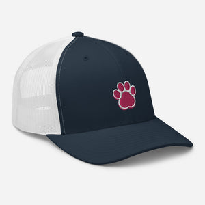 ‘Large Pink Pet Paw Print’ Trucker Cap