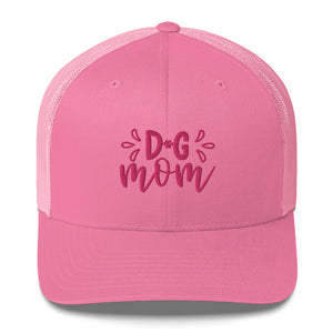 ‘Dog Mom Paw Print In Pink Font’ Trucker Cap