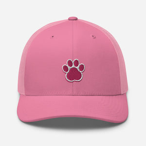 ‘Large Pink Pet Paw Print’ Trucker Cap