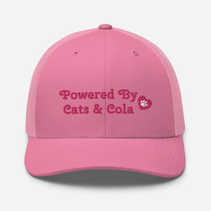 'Powered By Cats & Cola Paw Print' Trucker Cap