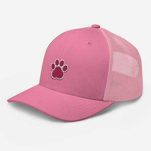 ‘Large Pink Pet Paw Print’ Trucker Cap