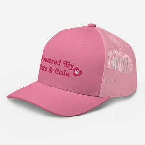 'Powered By Cats & Cola Paw Print' Trucker Cap