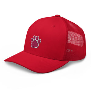 ‘Large Pink Pet Paw Print’ Trucker Cap