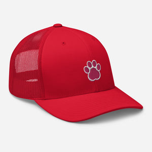 ‘Large Pink Pet Paw Print’ Trucker Cap