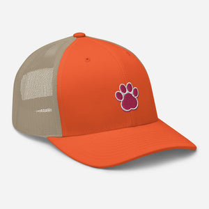 ‘Large Pink Pet Paw Print’ Trucker Cap