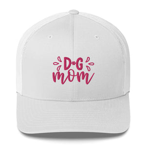 ‘Dog Mom Paw Print In Pink Font’ Trucker Cap