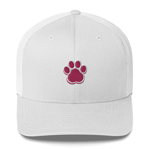 ‘Large Pink Pet Paw Print’ Trucker Cap