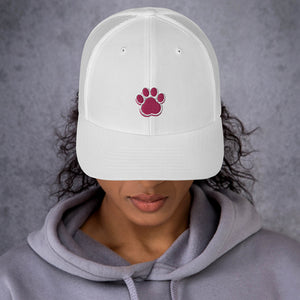 ‘Large Pink Pet Paw Print’ Trucker Cap