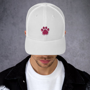 ‘Large Pink Pet Paw Print’ Trucker Cap