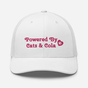 'Powered By Cats & Cola Paw Print' Trucker Cap