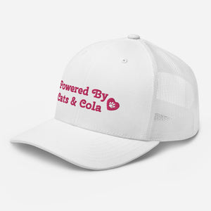 'Powered By Cats & Cola Paw Print' Trucker Cap