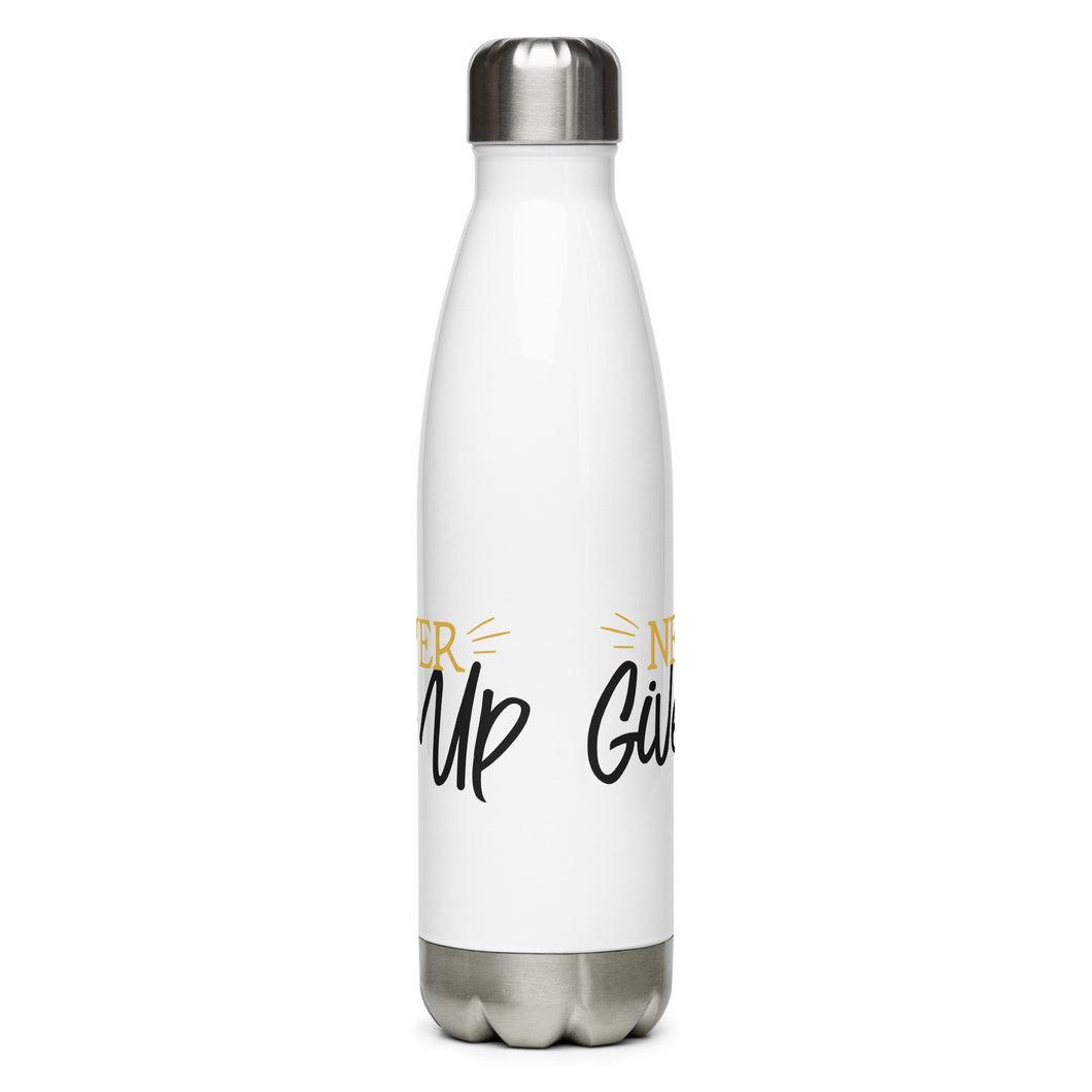 'Never Give Up' Stainless Steel Water Bottle