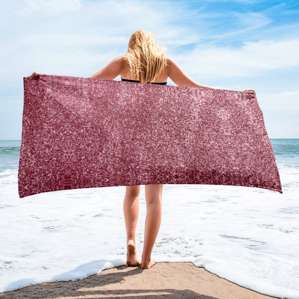 'Pretty In Pink Sparkle Glitter Print' Towel