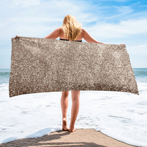 'Gold Glitter Sparkle Print' Towel