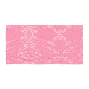 'Pretty In Pink Marble Print' Towel