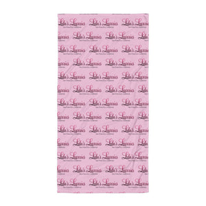 'Pretty In Pink - Lulu's Luxuries Logo Print' Towel