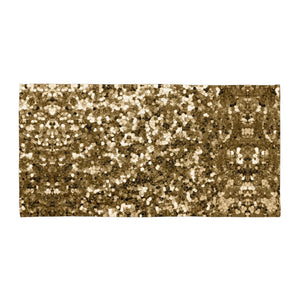 'Glamorous Gold Confetti Print' Towel