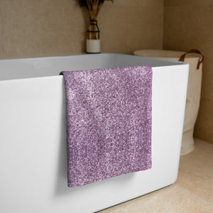 'Purple Sparkle Glitter Print' Towel