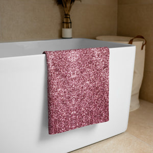 'Pretty In Pink Sparkle Glitter Print' Towel