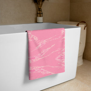 'Pretty In Pink Marble Print' Towel