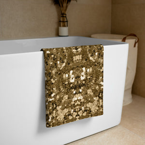 'Glamorous Gold Confetti Print' Towel