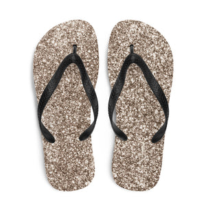 'Gold Glitter Print' Flip-Flops