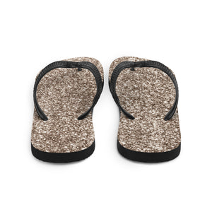 'Gold Glitter Print' Flip-Flops